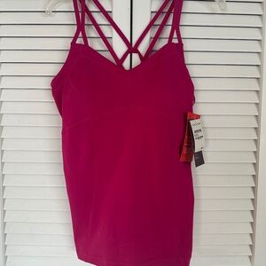 (NWT) NEW ZELLA TANK TOP W/STRAPS, FOAM CUPS, SIZE: LARGE, COLOR: PINK SPORT